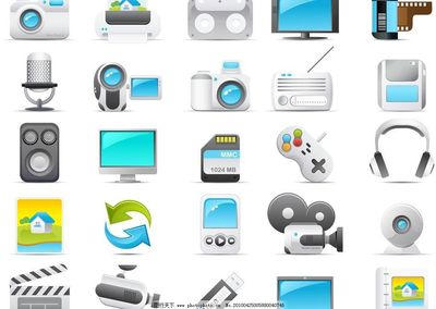 數碼影音主題圖標 計算機數碼庫管理的視覺化革新